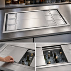 Thumbnail image #4 for Perlick Corporation Top Shelf BW9-30 9-Bottle Underbar Bottle Well Ice Chest Cover Assembly, 30-Inch Wide, Stainless Sliding Cover