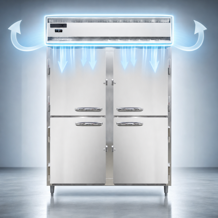 Product image #4 for Continental Refrigerator D2FENSAHD Designer Line 57" Two-Section Reach-In Freezer with Half-Height Solid Doors