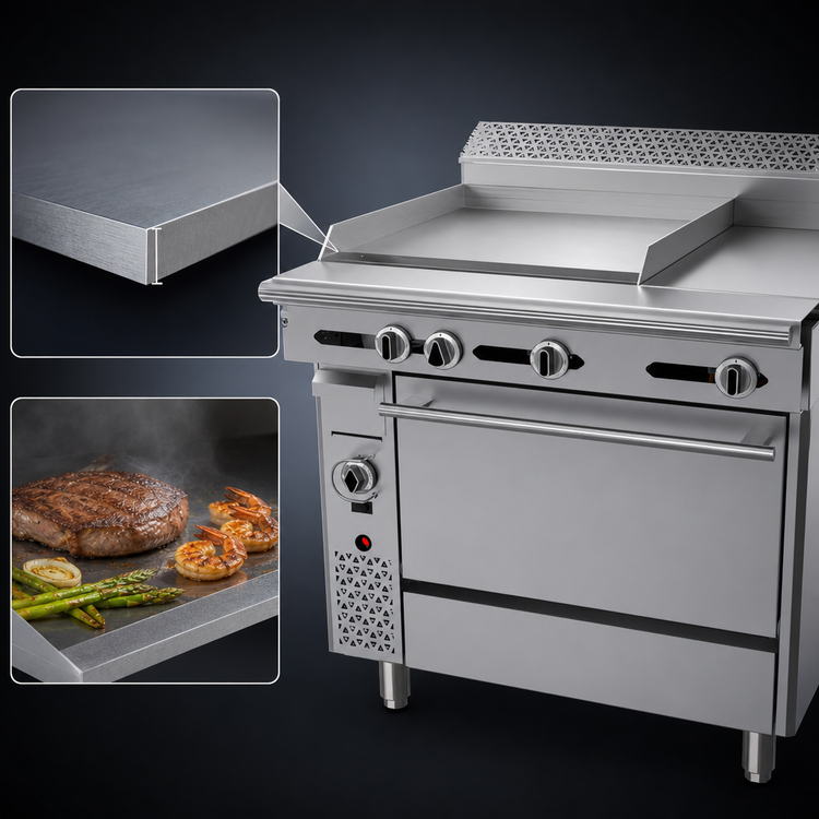 Product image #4 for Garland Cuisine Series 36-Inch Heavy Duty Gas Combination Top Range with 24-Inch Thermostatic Griddle, 12-Inch Hot Top and Convection Oven
