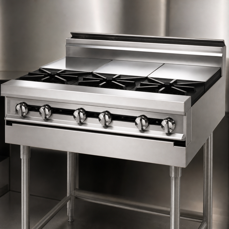 Product image #4 for Jade Range Titan JMRH-5ST 60" Heavy Duty Modular Gas Range with 5 Open Burners and 5 Hot Tops