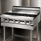 Thumbnail image #4 for Jade Range (Middleby) Titan JMRH-5ST 60-Inch Heavy-Duty Modular Gas Range with 5 Open Burners and 5 Rear Hot Tops