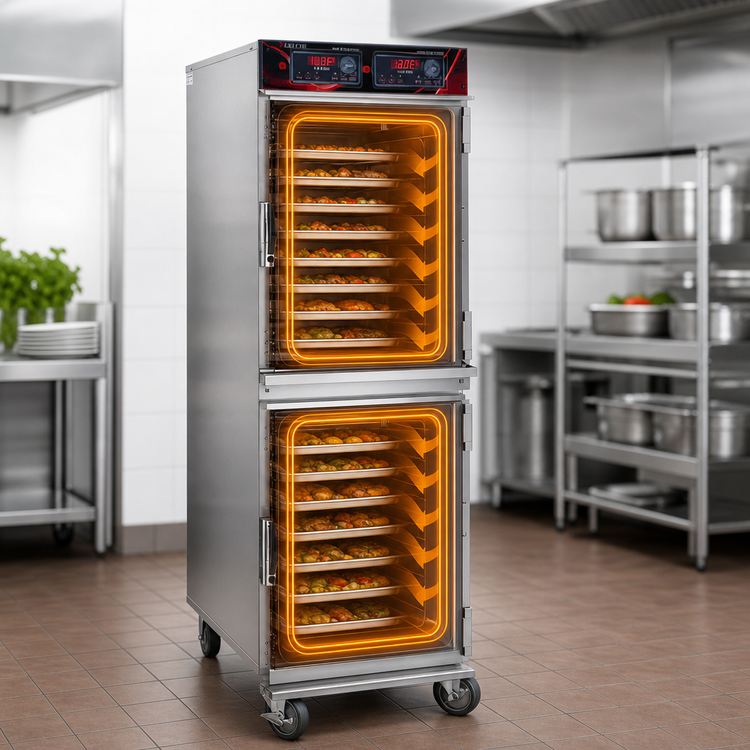 Product image #4 for Cres Cor Mobile Two-Compartment Radiant Cook-and-Hold Cabinet, 16 Full-Size Pan Capacity, Stainless Steel