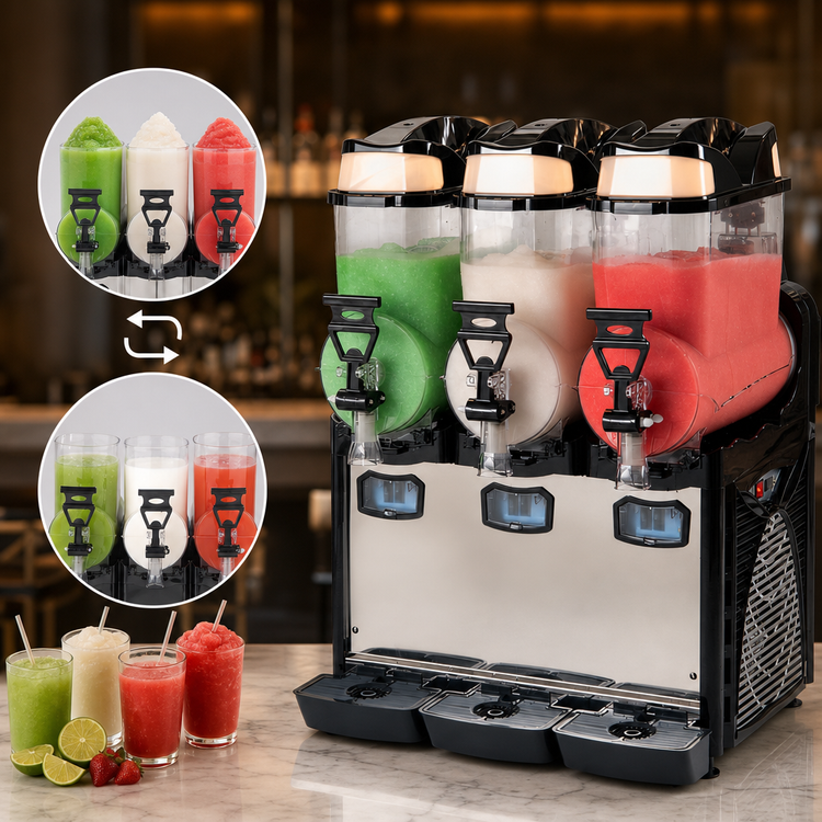 Product image #4 for Cofrimell Triple Bowl Countertop Slush Machine and Cold Drink Dispenser