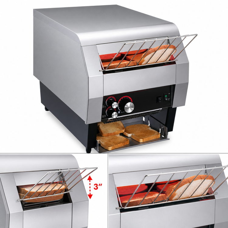 Product image #4 for Hatco Toast-Qwik TQ-400H Electric Horizontal Conveyor Countertop Toaster, 3-Inch Opening, 208V