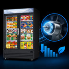Thumbnail image #4 for Everest Refrigeration EMGF48B 48 Cu. Ft. Two-Section Black Glass Door Merchandiser Freezer