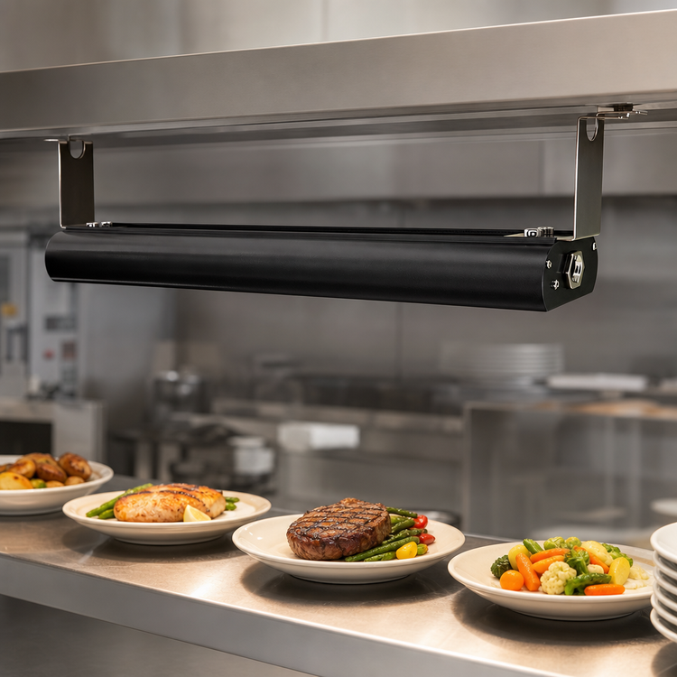 Product image #4 for Vollrath 72-Inch Low Profile Unlighted Single Strip Heat Lamp, Black Powder-Coated Aluminum