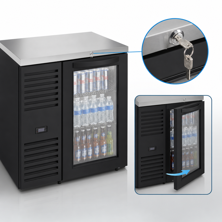 Product image #4 for True Premier Bar 32-Inch One-Section Refrigerated Back Bar Cooler with Locking Glass Door