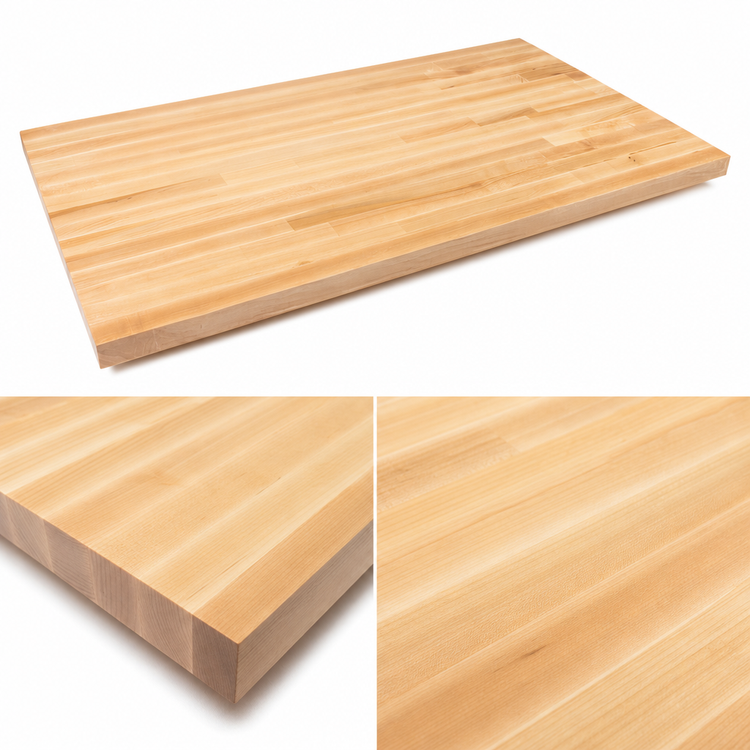 Product image #4 for Boos Block Northern Hard Rock Maple Kitchen Countertop with Blended Rails and Edge Grain Construction, 60 x 42 x 1-1/2 Inch, Varnique Finish