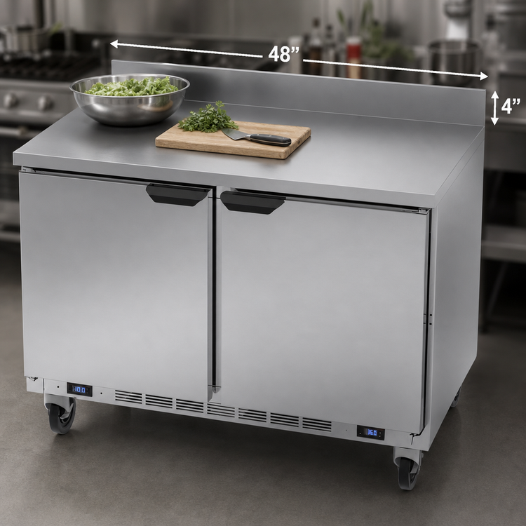 Product image #4 for Beverage-Air WTFR48AHC 48-Inch Two-Section Dual-Temperature Worktop Freezer/Refrigerator, Left Freezer / Right Refrigerator