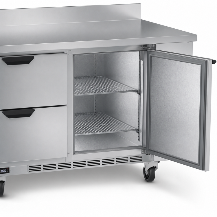 Product image #4 for Beverage-Air WTRD48AHC-2-FIP 48-Inch Two-Section Worktop Refrigerator with 2 Drawers and 1 Door