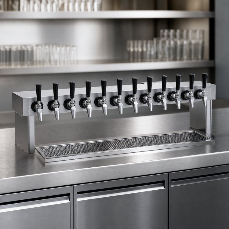 Product image #4 for Krowne 36-Inch Glycol-Cooled Undercounter Beer Tower, 12-Faucet Capacity, Brushed Stainless Steel