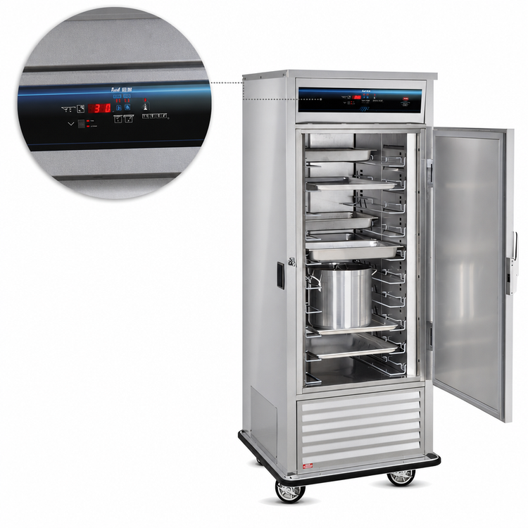 Product image #4 for Mobile Convertible Refrigerator/Freezer Cabinet, 1 Section, Stainless Steel, 10 Adjustable Tray Slide Pairs