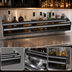 Thumbnail image #4 for Glastender 47-Inch Double Stainless Steel Speed Rail with Open Step-and-Rail Design