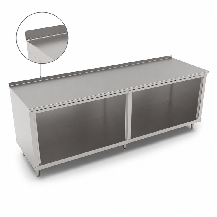 Product image #4 for John Boos 120-Inch x 30-Inch Open Front Cabinet Base Work Table with 1-1/2-Inch Rear Riser and Stallion Safety Edge
