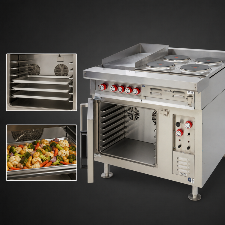 Product image #5 for Lang 36-Inch Heavy Duty Electric Range with Convection Oven Base and 6 French Plates