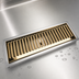 Thumbnail image #4 for Micro Matic Drop-In Stainless Steel Drip Tray Trough with Louvered PVD Brass Screen, 13 x 6 Inches
