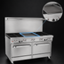 Thumbnail image #4 for Ultimate 60-Inch Gas Restaurant Range with 6 Burners, 24-Inch Griddle, and 2 Standard Ovens