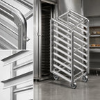 Thumbnail image #4 for Baxter Manufacturing BSSRSB-20 Heavy-Duty Stainless Steel Single Side-Load Rack for Single Rack Ovens, 20 Slides