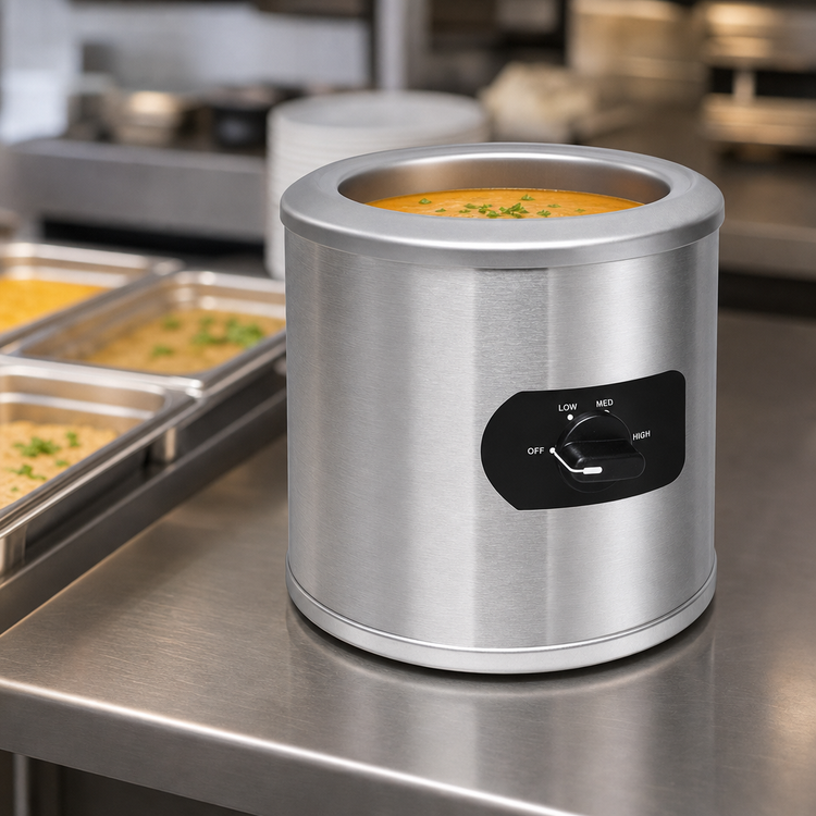 Product image #4 for Countertop Round Wet Food Warmer, 7 Quart, Stainless Steel, 220V Export Model