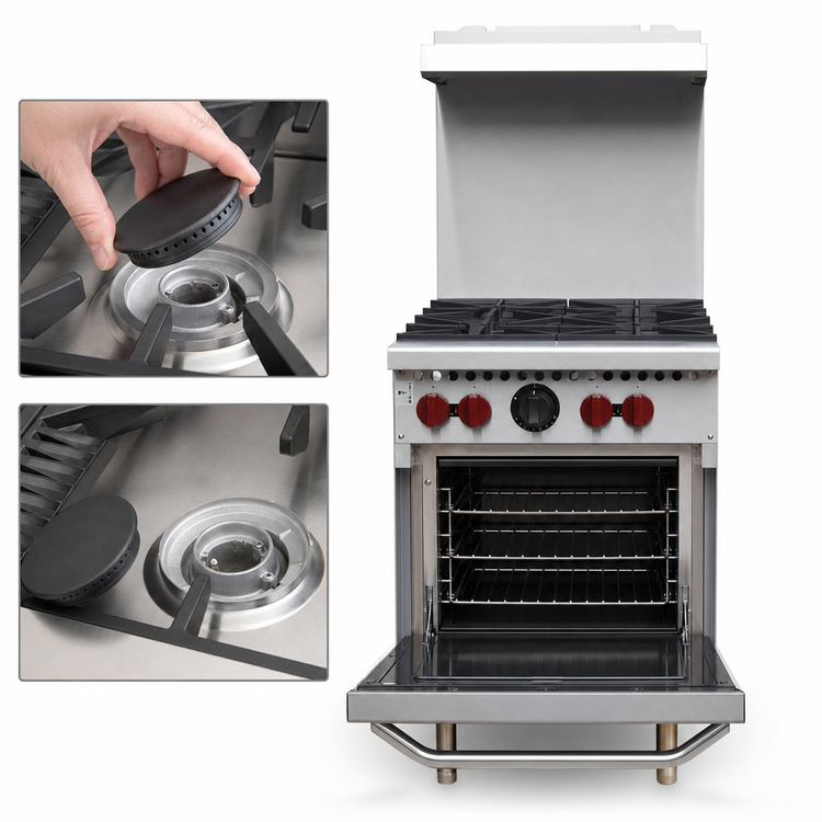 Product image #5 for Vulcan SX Series 24-Inch Natural Gas Restaurant Range with 4 Open Burners and Space Saver Oven