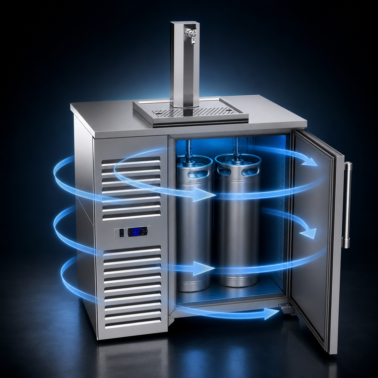 Product image #4 for Krowne 36-Inch One-Section Direct Draw Draft Beer Cooler with Self-Contained Refrigeration