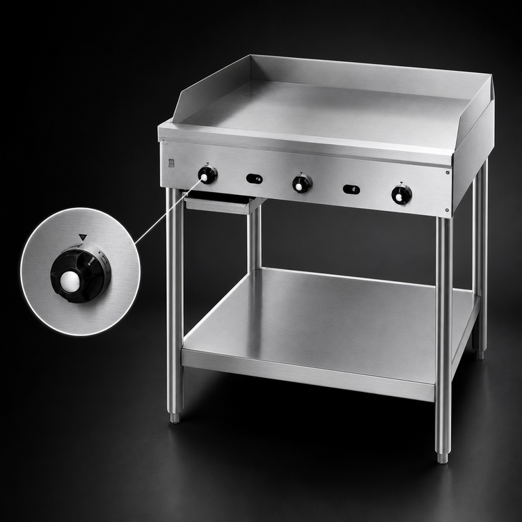 Product image #4 for Supreme JGT-2424-F 24-Inch Floor Model Gas Griddle with Thermostatic Controls