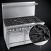 Thumbnail image #4 for Southbend Ultimate 48-Inch Gas Restaurant Range with 7 Open Burners, Standard Oven, Cabinet Base, and Hi-Shelf