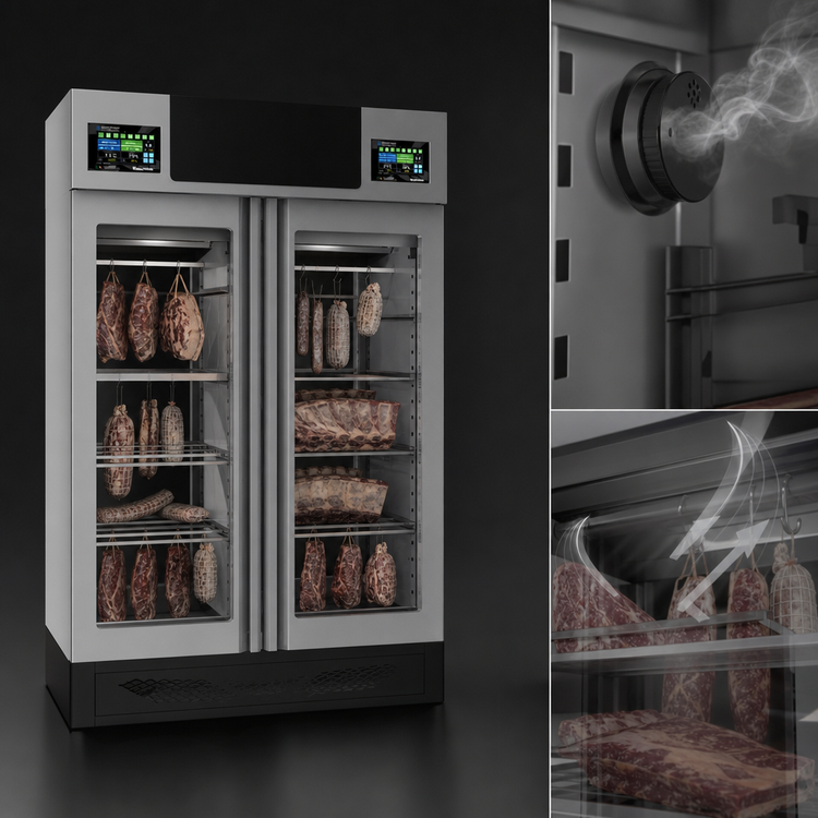 Product image #4 for Maturmeat Stagionello Free-Standing Meat Curing Cabinet, 58 Inch Wide, 100 + 100 kg Capacity, 220V