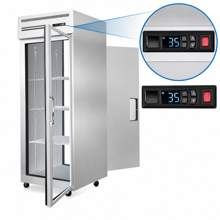 Product image #4 for Everest Refrigeration One-Section Pass-Thru Refrigerator with Glass Front and Solid Rear Doors, 23 Cu. Ft., 29-1/4" Wide