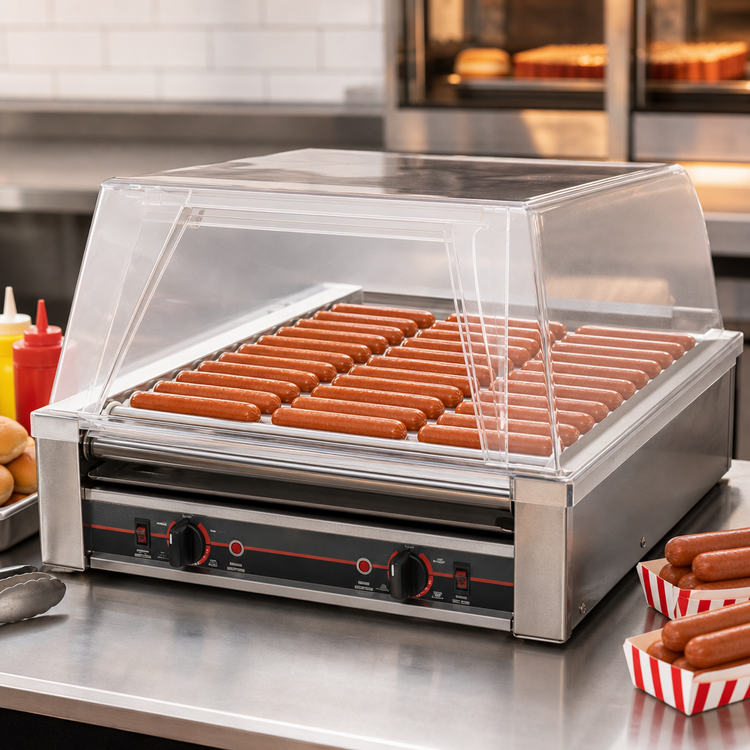 Product image #4 for Roll-A-Grill 45-Hot-Dog Countertop Roller-Type Hot Dog Grill with 16 GripsIt Rollers