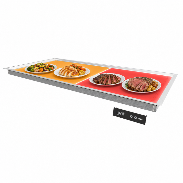 Product image #4 for Vollrath 62-Inch Drop-In Recessed Heated Shelf with Dual Warming Zones, Stainless Steel, 120V