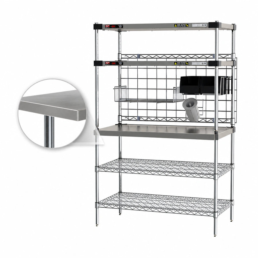 Reinforced Stainless Steel Prep Shelf
