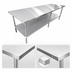 Thumbnail image #4 for Sapphire 108-Inch x 30-Inch Stainless Steel Work Table with Undershelf and Beveled Square Edge