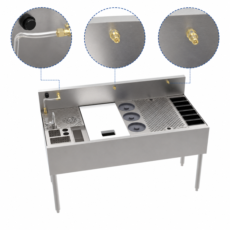 Product image #4 for Krowne MoveWell Adaptive Station Bin with Legs, 48 Inch W x 24 Inch D x 36-1/2 Inch H, Stainless Steel