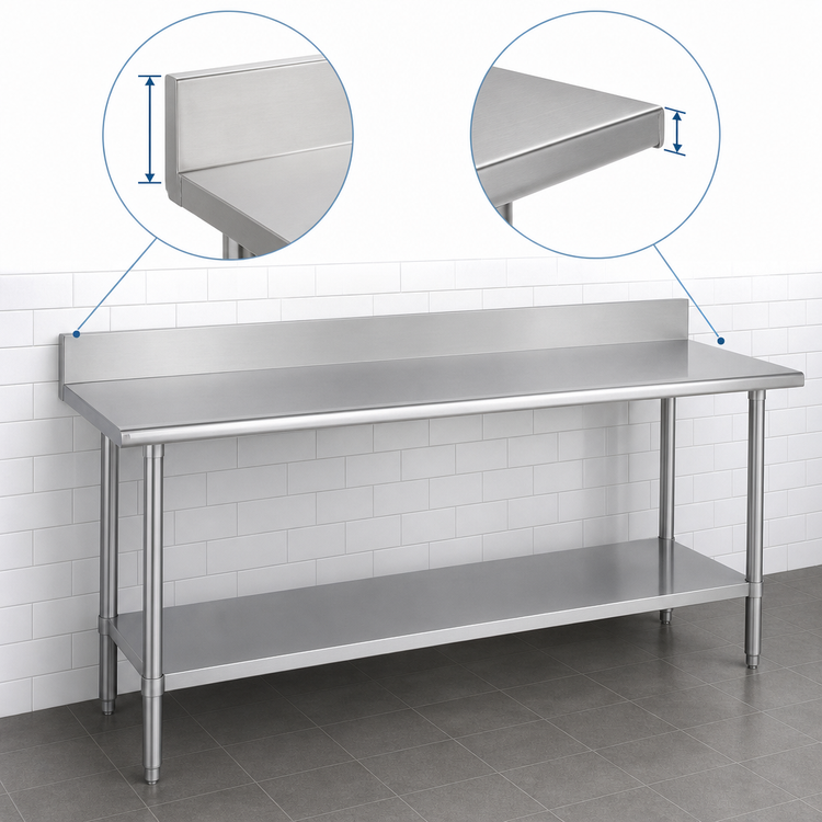 Product image #4 for Duke 84-Inch x 24-Inch Stainless Steel Work Table with 5-Inch Riser and Undershelf