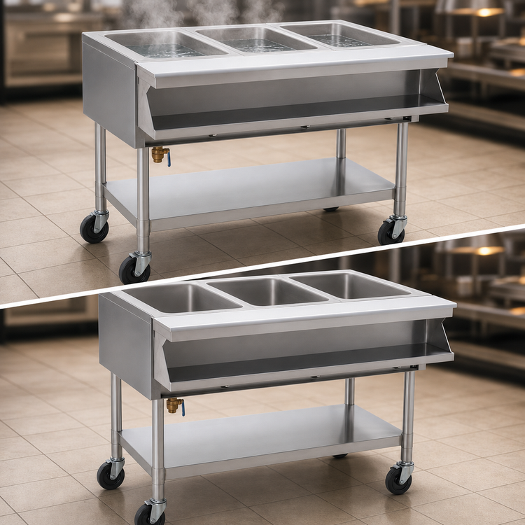 Product image #4 for Eagle Group Portable Sealed Well Electric Hot Food Table, Open Base, 3 Sealed Wells, 50-1/2 Inch Wide