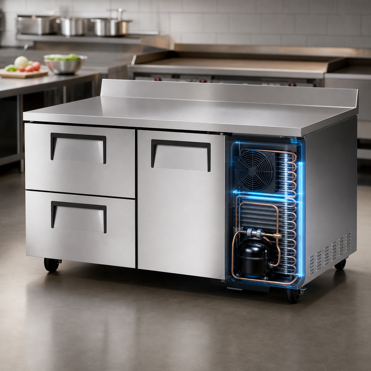 Product image #4 for True 60-1/4 Inch Deep Worktop Refrigerator with 1 Door and 2 Drawers