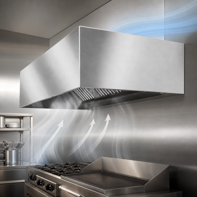Product image #4 for SpecAir HEIA96-96 Wall Type Exhaust Hood with Compensating Make-Up Air - 96 Inches Wide