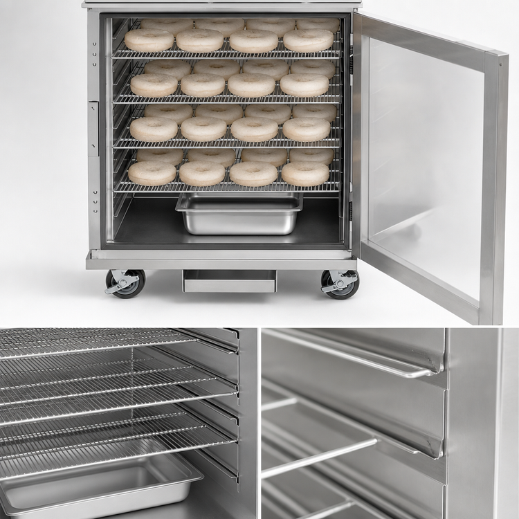 Product image #4 for FWE ETC-2333-5PH Non-Insulated Stainless Steel Undercounter Proofer/Heated Holding Cabinet for 5 Donut Screens