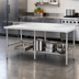 Thumbnail image #4 for 84-Inch Open Base Stainless Steel Worktable, 24-Inch Deep, 34-Inch High, 18-Gauge 304 Top