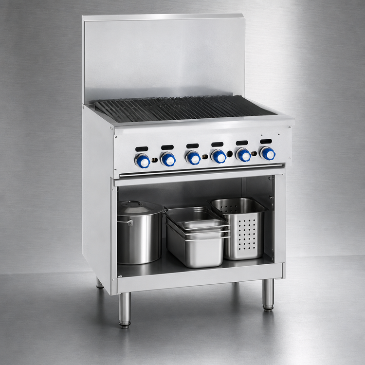 Product image #4 for Imperial Pro Series 24-Inch Gas Range Match Charbroiler with Open Cabinet Base, 60,000 BTU