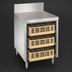 Thumbnail image #4 for Advance Tabco Prestige 24-Inch Wide Underbar Glass Rack Storage Unit with Enclosed Top and 3-Rack Capacity