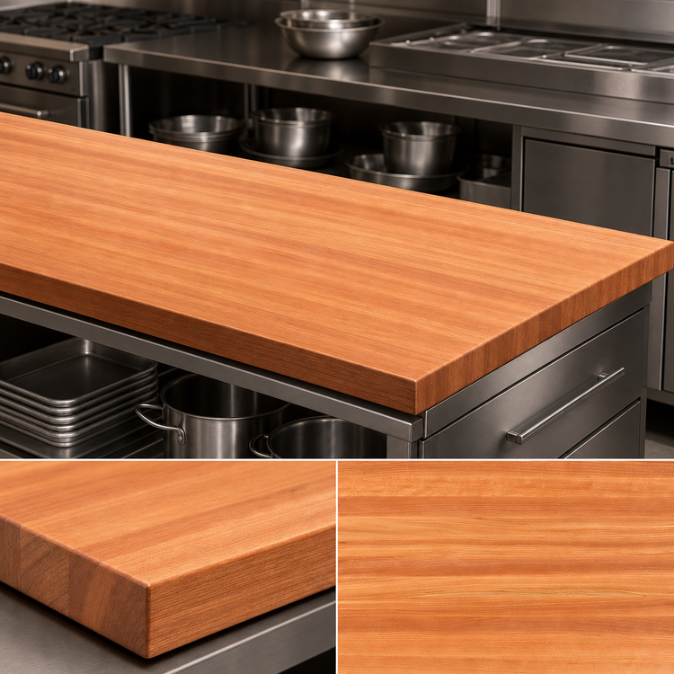 Product image #4 for Boos Block American Cherry Edge Grain Kitchen Countertop, 108 x 48 x 2-1/4 Inches, Varnique Finish