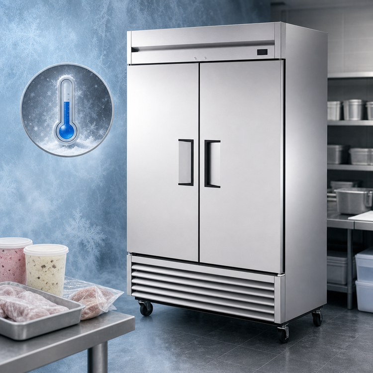 Product image #4 for True TS-49F-HC Two-Section Reach-In Freezer with Stainless Steel Solid Swing Doors and Bottom-Mounted Self-Contained Refrigeration