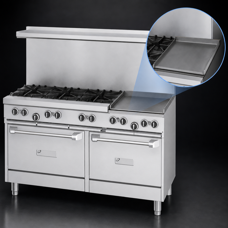 Product image #4 for Garland US Range U Series 60-Inch Gas Restaurant Range with 8 Open Burners, 12-Inch Griddle, and 2 Storage Cabinets