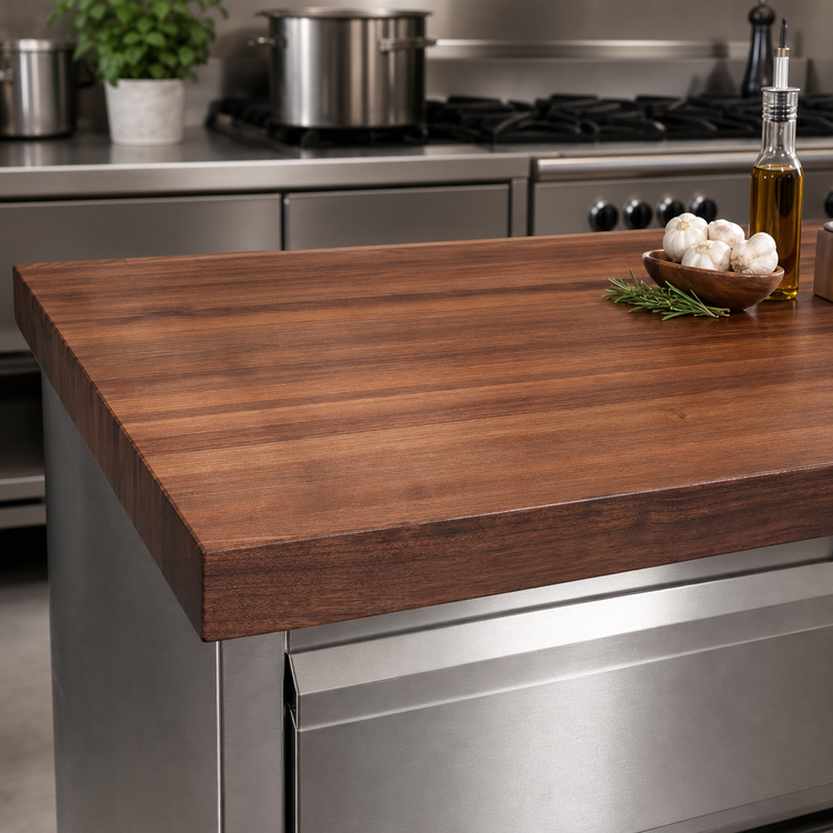Product image #4 for John Boos Boos Block American Black Walnut Edge Grain Kitchen Countertop, 72 x 42 x 1-1/2 Inches, Varnique Finish