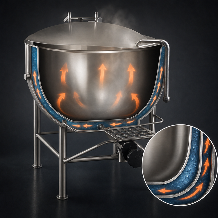 Product image #4 for Legion 50-Gallon Stationary Direct Steam Kettle with Full Jacket and 304 Stainless Steel Liner
