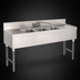 Thumbnail image #4 for Advance Tabco Special Value Series 72-Inch 3-Compartment Stainless Steel Bar Sink with Dual Drainboards and Splash-Mount Faucet