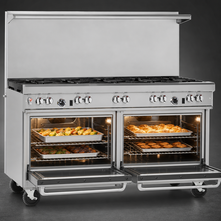 Product image #4 for Southbend Ultimate 60-Inch Gas Restaurant Range with 8 Open Burners and 2 Convection Ovens