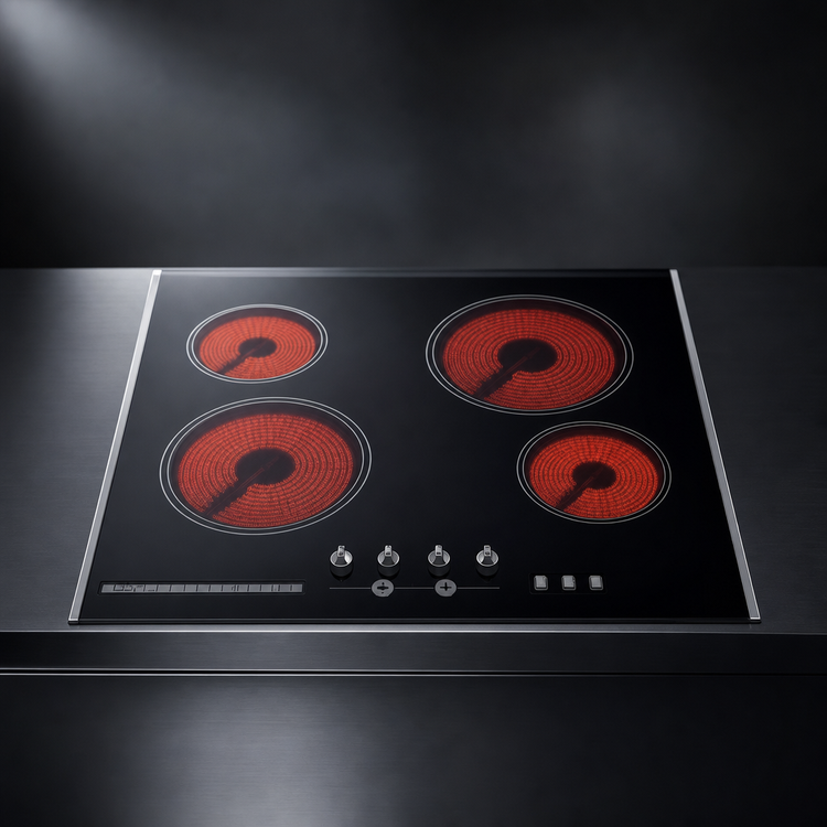 Product image #4 for Summit Commercial 23-1/4-Inch Built-In 4-Burner Radiant Electric Cooktop with Black Schott Ceramic Glass Surface